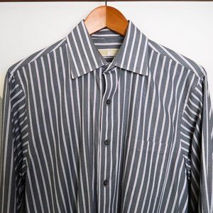 Michael Kors Gray Striped Button Down Shirt